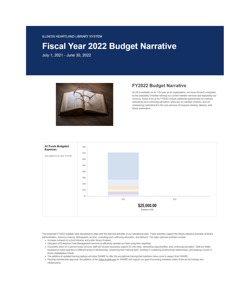 screenshot of budget narrative on OpenGov