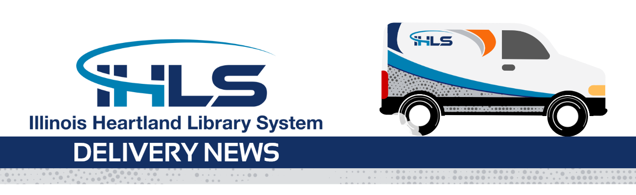 Delivery news decorative header with a simple illustration of an IHLS delivery van