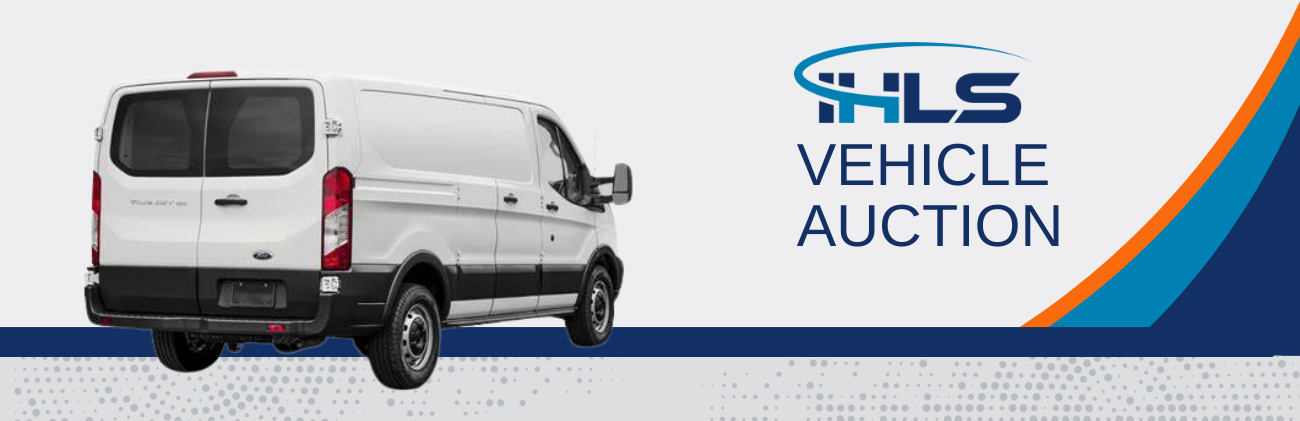 IHLS vehicle auction header image with photo of cargo van